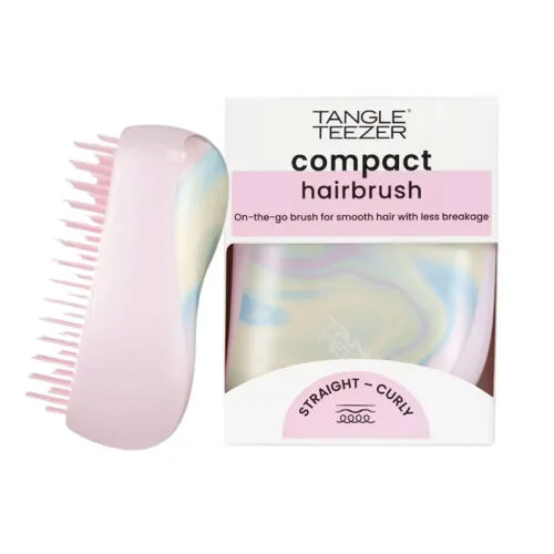 Tangle Teezer Compact StylerIce Cream Swirl Saç Fırçası - Düz ve Kıvırcık Saçlar için Seyahat ve Çanta Boy Tarak