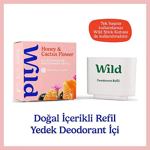 Wild Refill Yedek Stick Deodorant İçi Doğal Formül - Honey - Cactus Flower 40 g