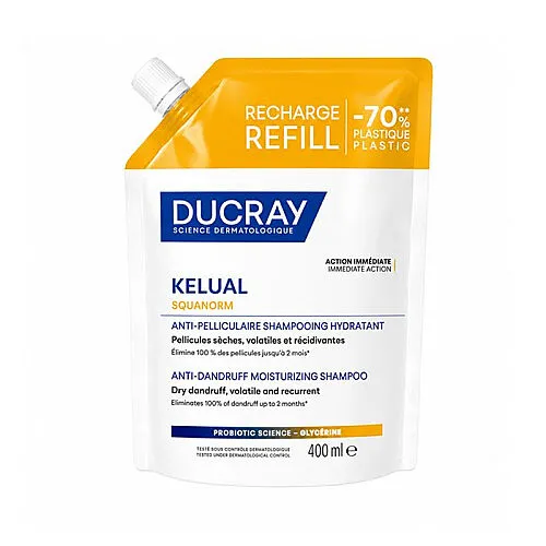 Ducray Kelual Squanorm Kuru Saçlar İçin Kepek Karşıtı Şampuan 400 ml - Refill